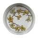 Plateau plat verre émaillée art nouveau floral signé Chaf école Nancy