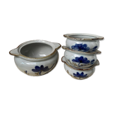 Set of 3 bowls + 1 large vintage ceramic pot