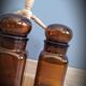 Trio bottles brown round cap