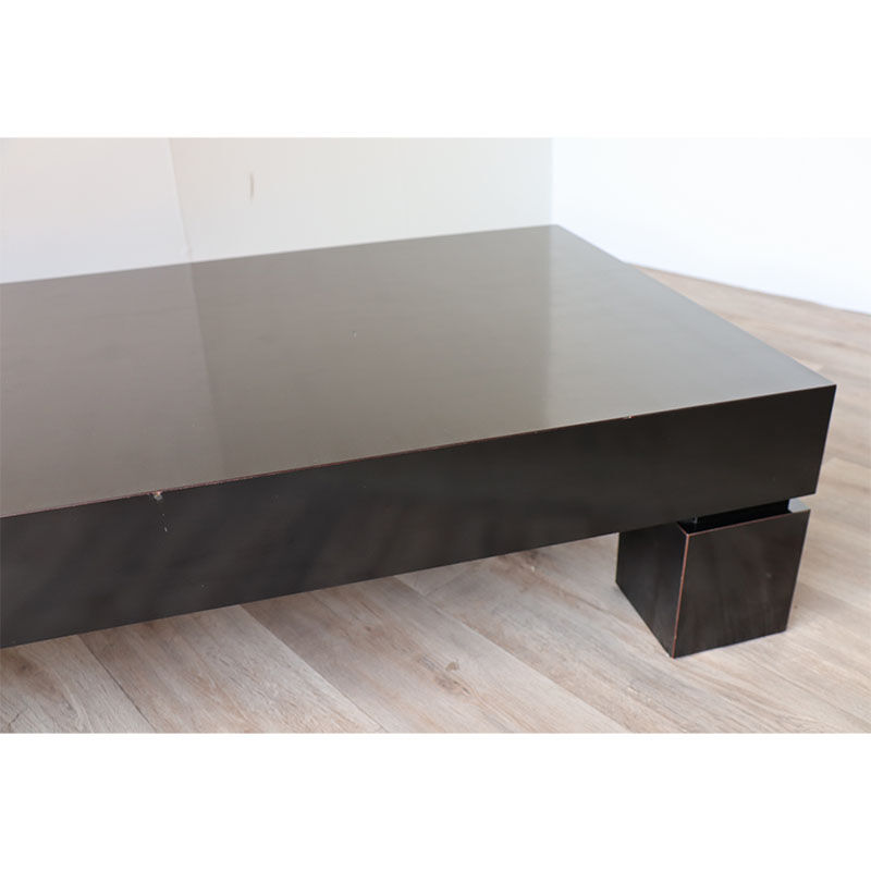 Modernist coffee table in black lacquered wood 1970
