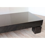 Modernist coffee table in black lacquered wood 1970