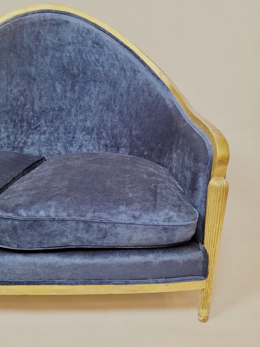 Art deco bench in gilded wood