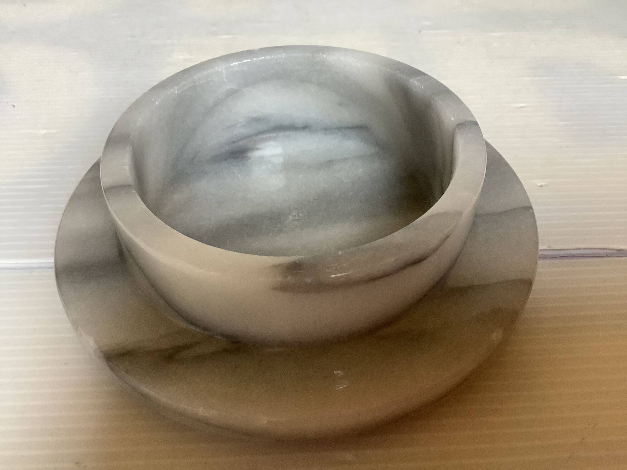 Vide poche baguier marbre gris blanc