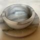 Grey and white marble ring holder tray
