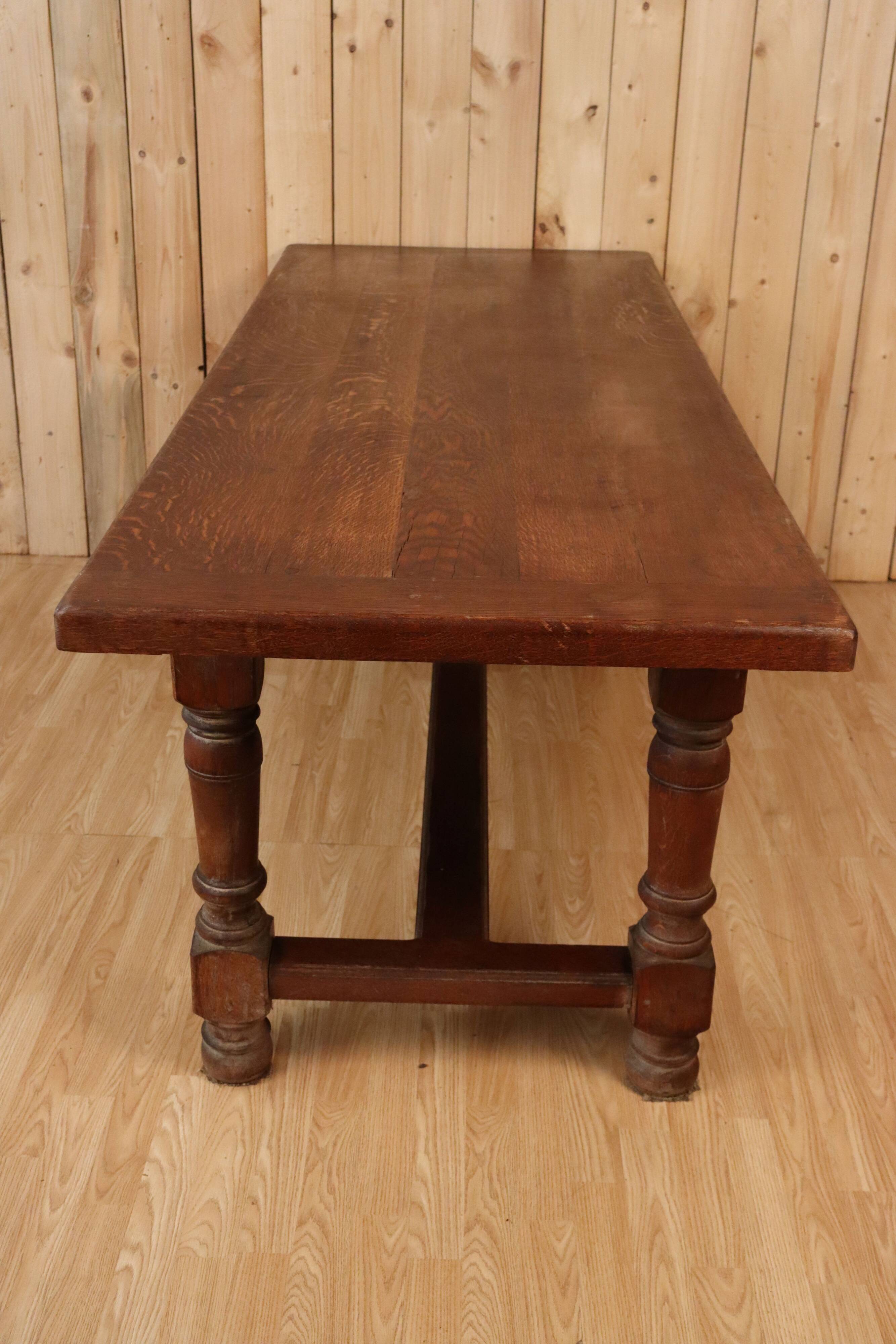 Large monastery style oak farmhouse table