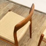 4 Danish Mid-Century Teak Dining Chairs #75, Niels O. Møller for J. L. Moller