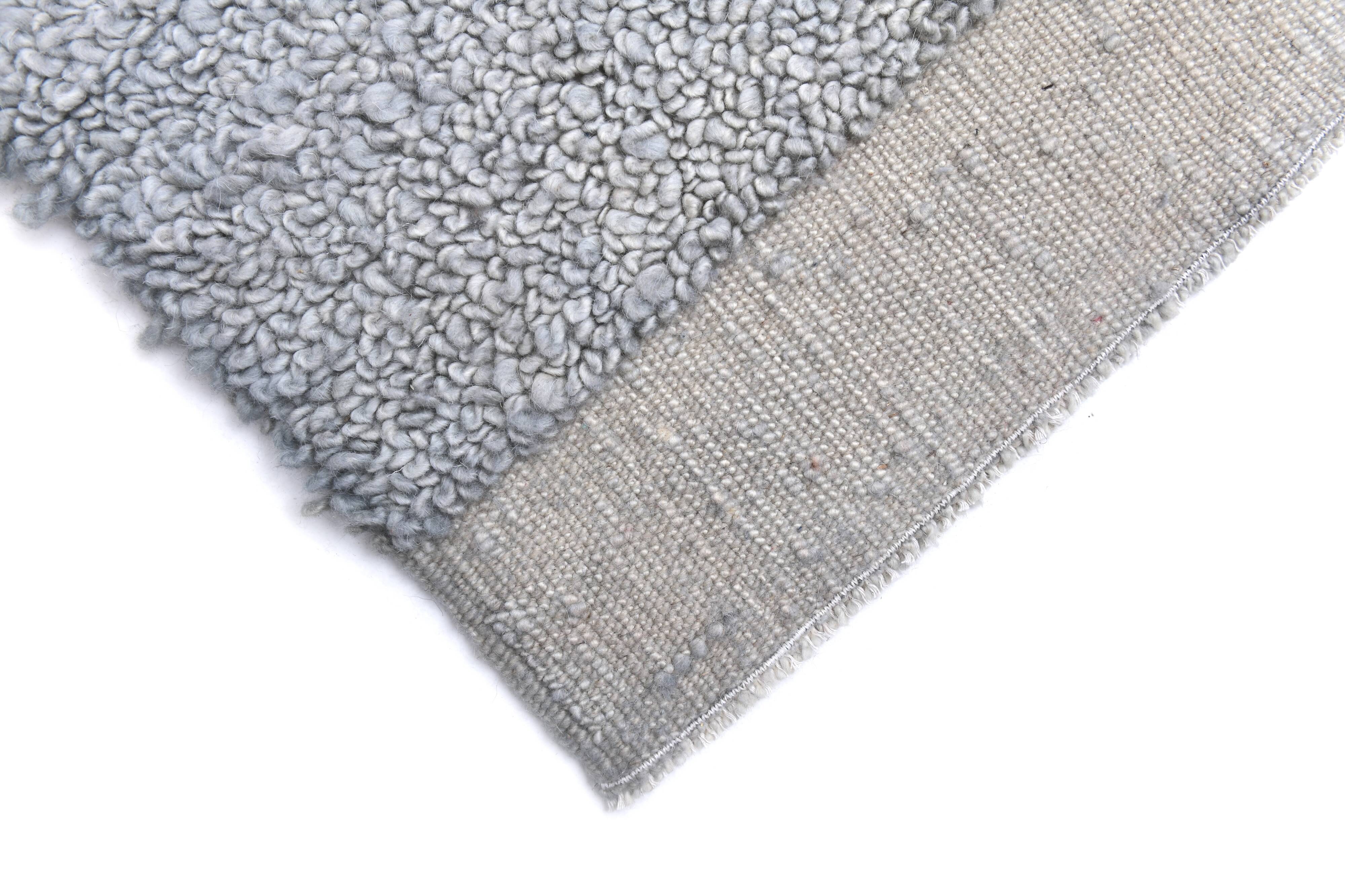 4x7 Blue & Gray Moroccan Area Rug 133x226Cm SK 240769