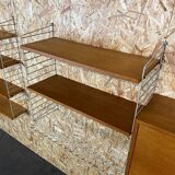 60's 70's oak string shelf module by Kajsa & Nils "Nisse" Strinning Sweden