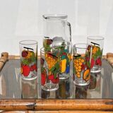 Borgonovo pitcher and glass set. Vintage 70s