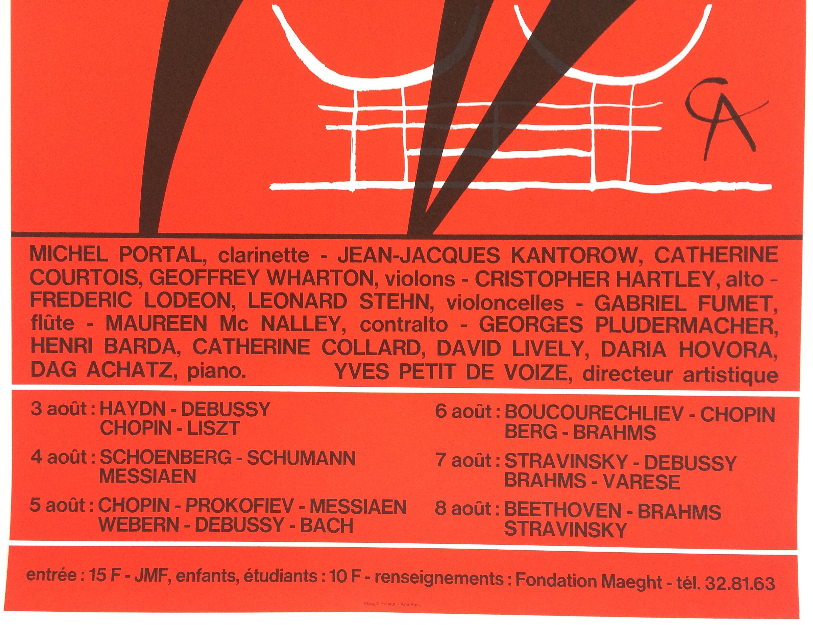 Alexander Calder Maeght Foundation, 1974. Original poster in lithography