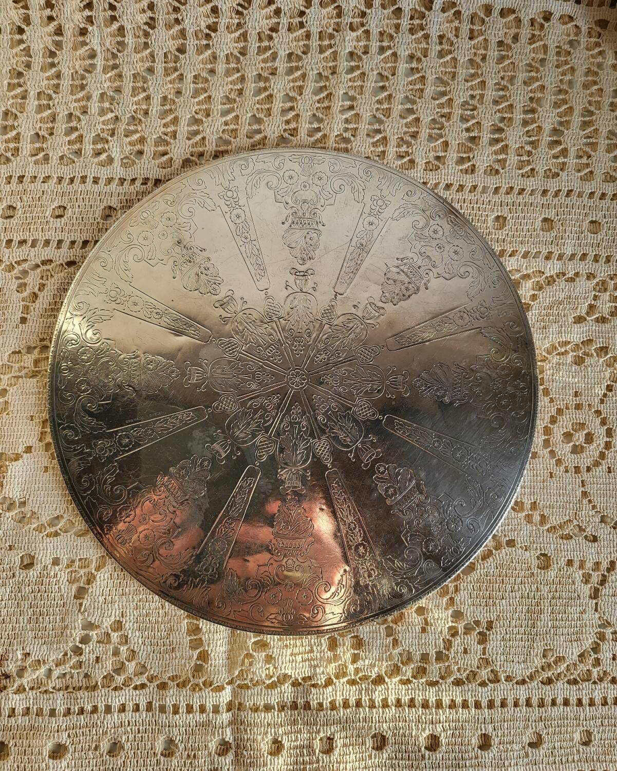 Silver-plated metal trivet EPB made in Sweden