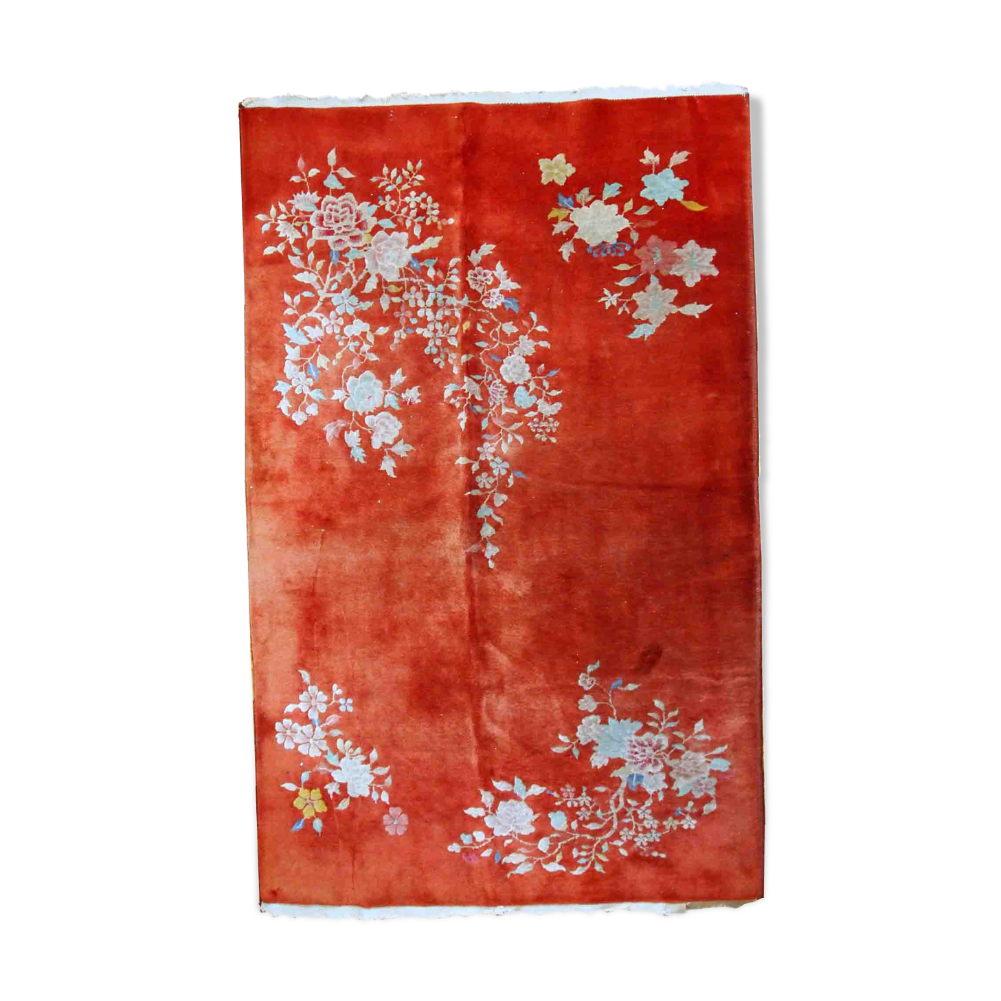 Antique Chinese carpet Art Deco handmade 125cm x 195cm 1920s