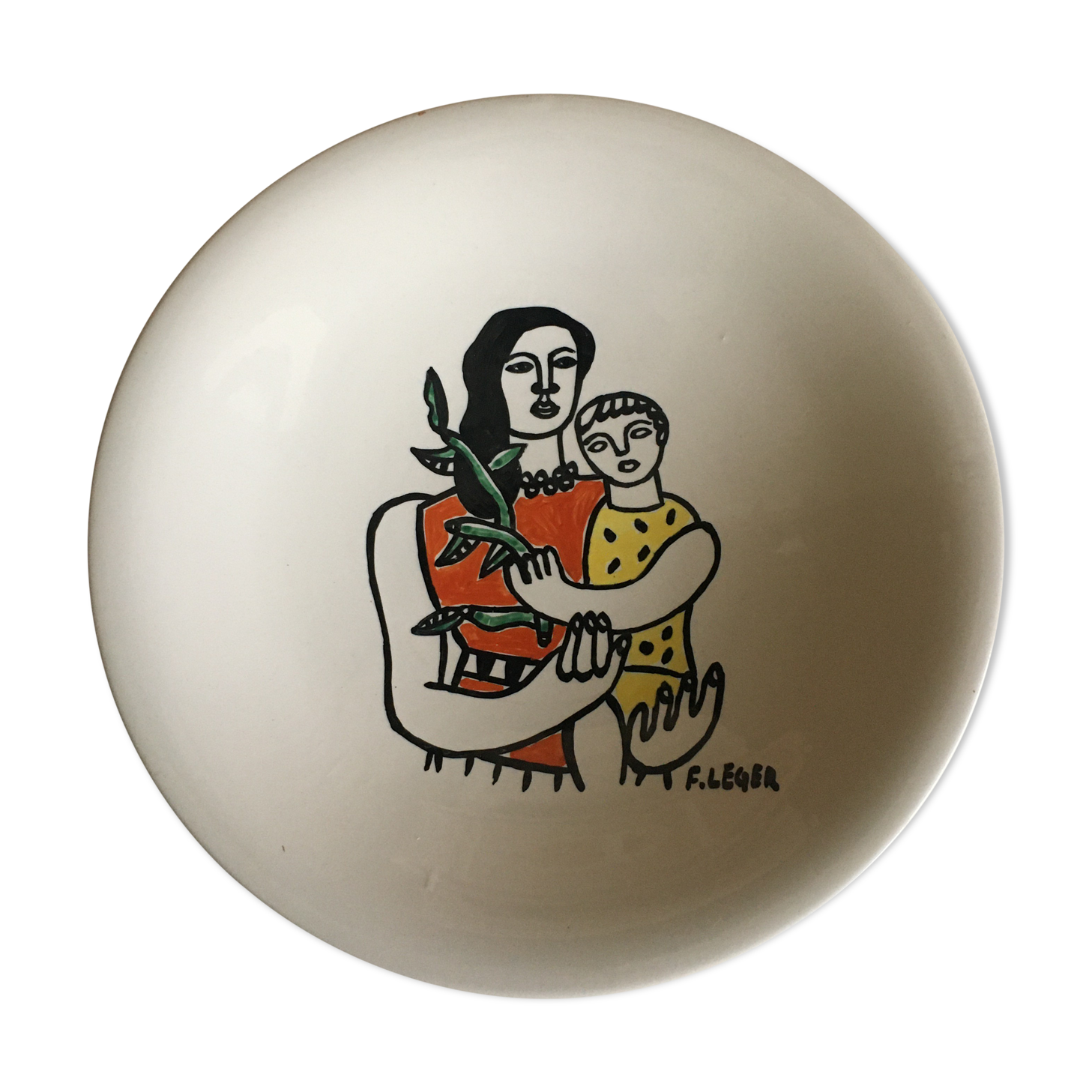 Hand enamelled earthenware cup after Fernand Léger (1881-1955)