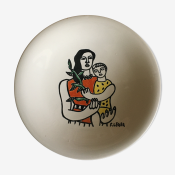 Coupe en faïence émaillée à la main d’après Fernand Léger (1881-1955)