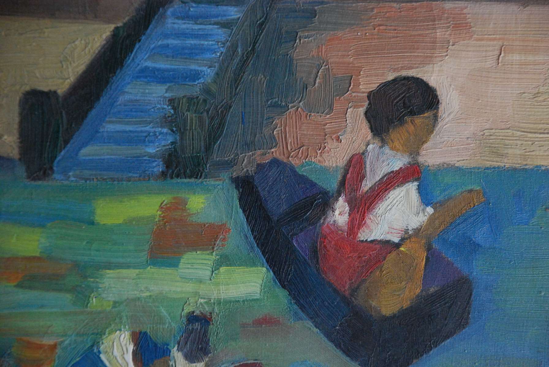 Painting the beach year 60s/70s Vintage