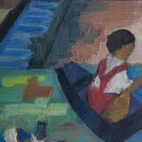 Painting the beach year 60s/70s Vintage