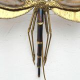 "Libellule" wall light by Jacques Duval Brasseur in brass and agate, 1970.