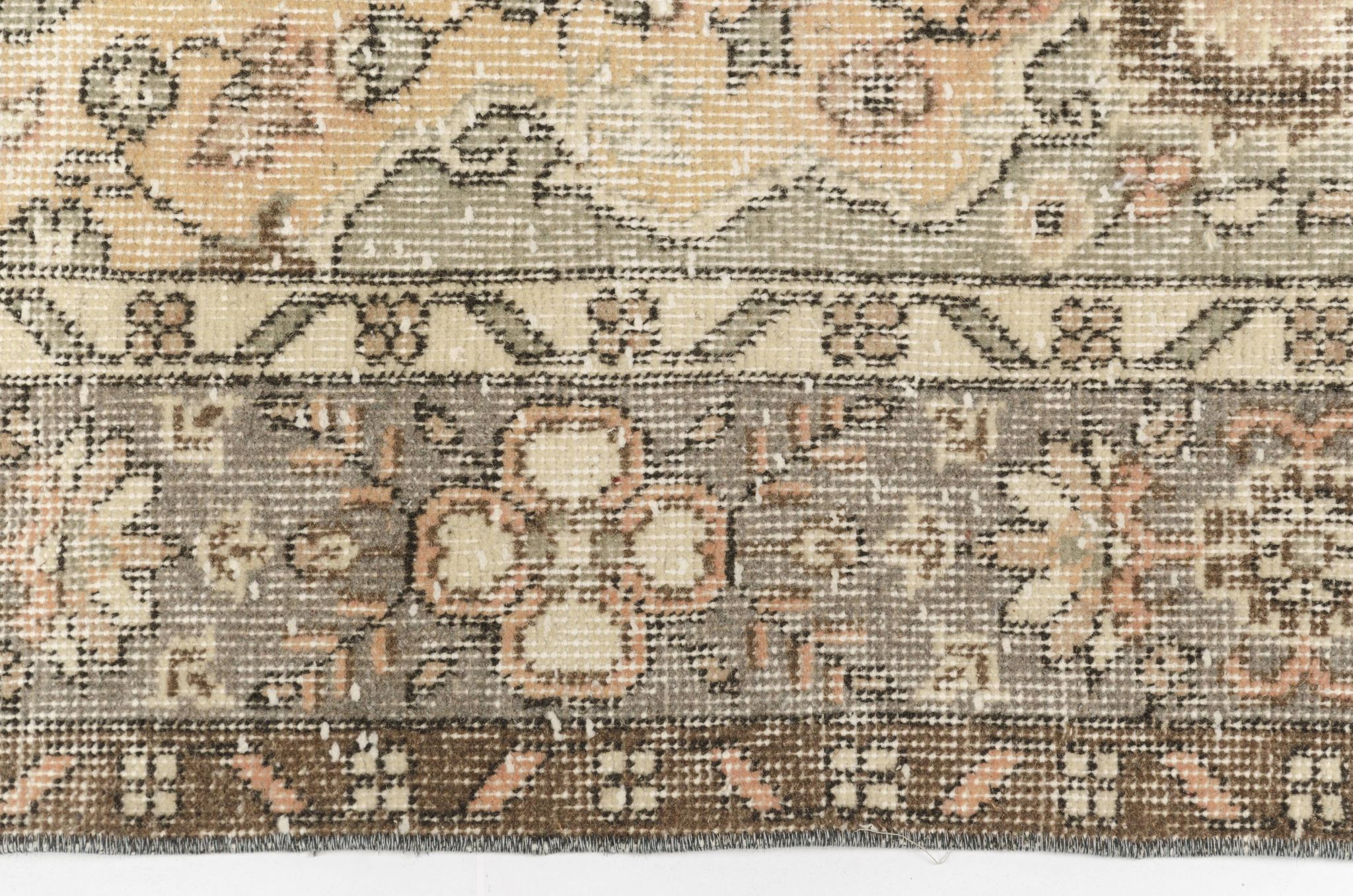 Tapis en laine antique Oushak anatolien