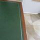 Minister's desk in Louis Philippe style – 2 drawers – cherry wood – green writing pad