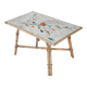 Audoux Minnet style coffee table in rattan and ceramic by Georges Chassin