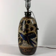 Art Deco Lamp in Stoneware with Blue Birds – Atelier Primavera, circa 1930