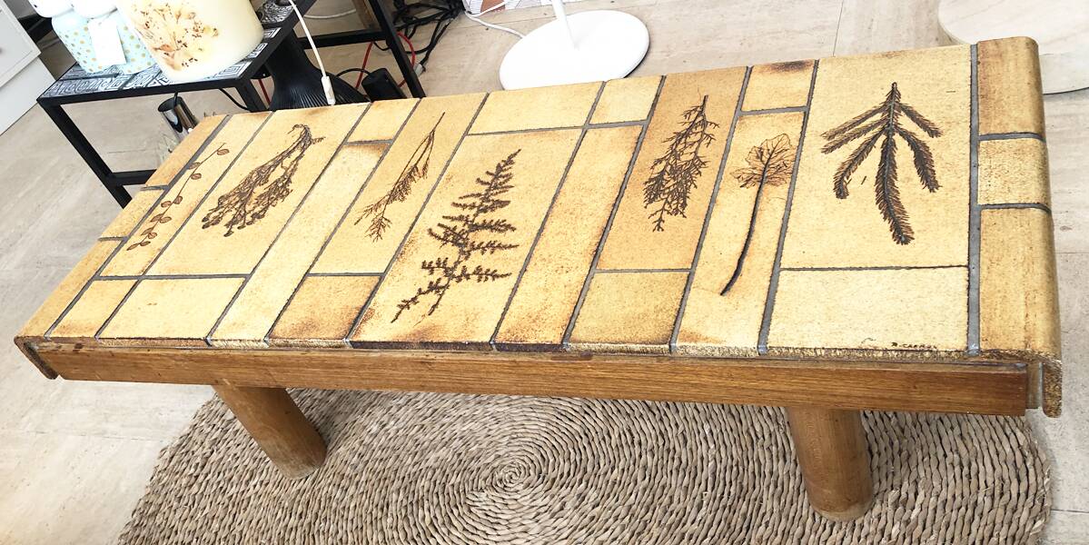 Capron coffee table mod. “Herbarium”, 1970