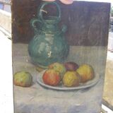 Still life painting "with jug and fruit"