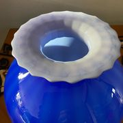 Grand vase boule Murano en pâte de verre bicolore
