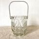 Vintage glass and silver metal ice bucket