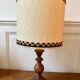 Large lamp with a turned wooden base