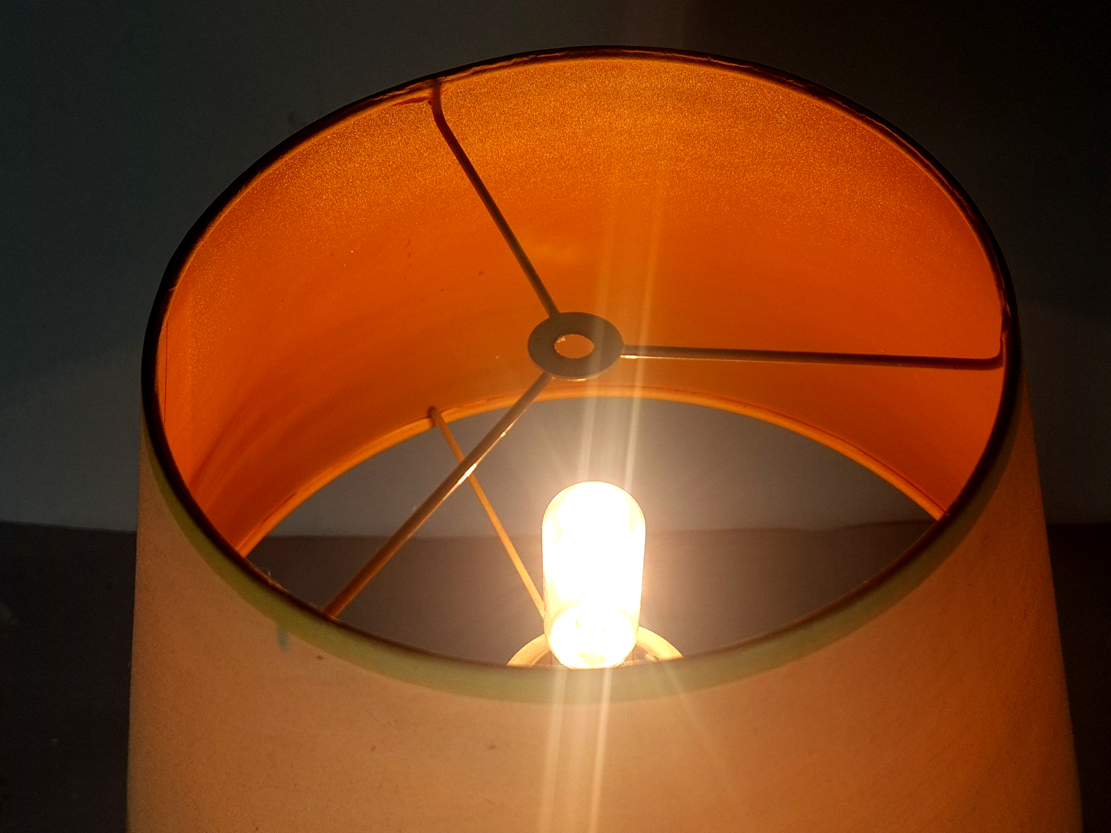 Antique bronze brass torch mounted as a lamp with shade, 44 cm C676