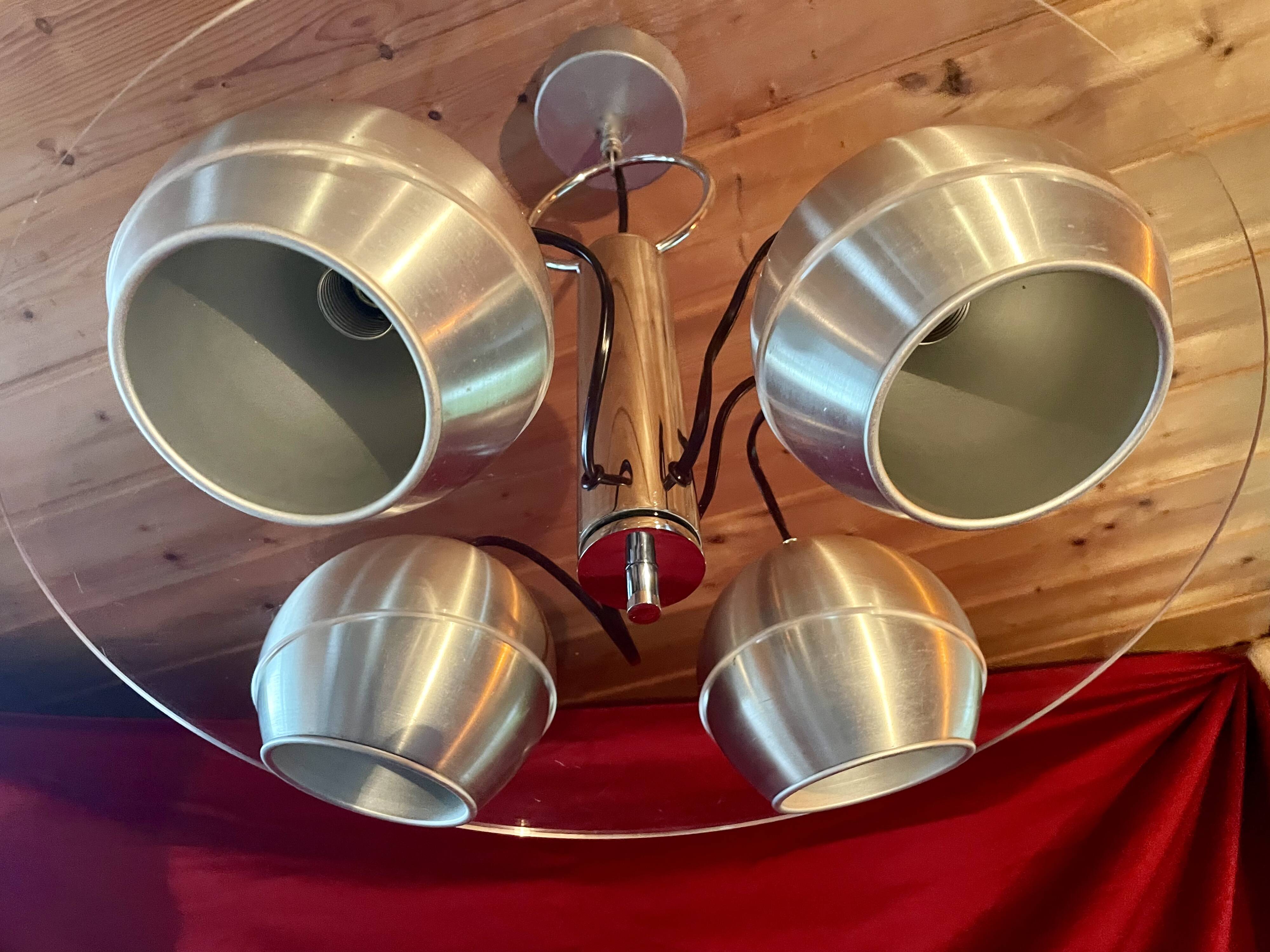 Lustre "RAAK", Plexiglas et Aluminium, Space Age, Année 70