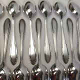 Silver plated metal spoons net service cutlery goldsmith Reneka soup