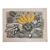 Still life lithograph signed, numbered, dated 1980.