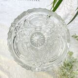 Vintage crystal vase with chiseled pattern