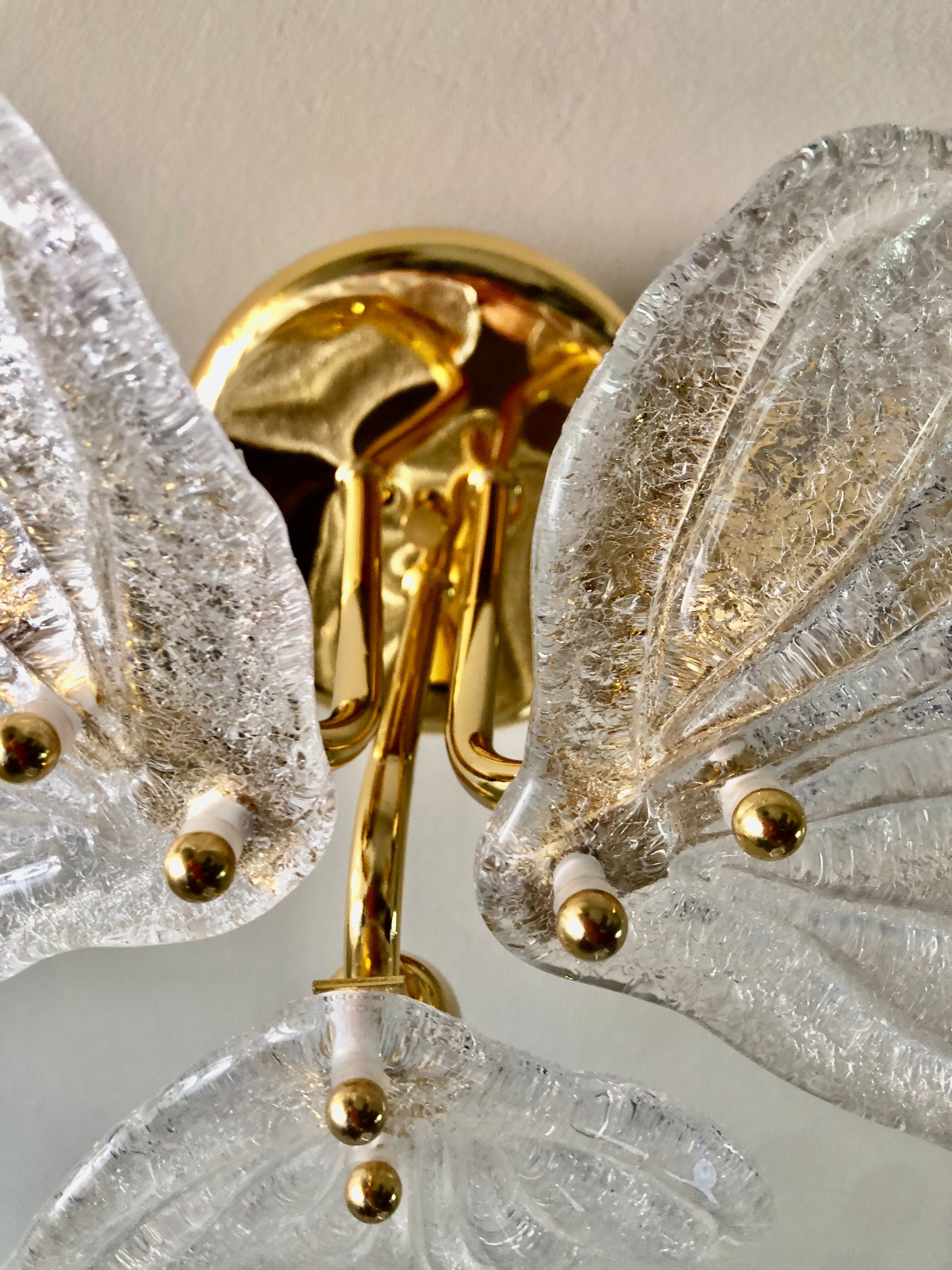 3-sheet Murano glass ceiling lamp for Novaresi