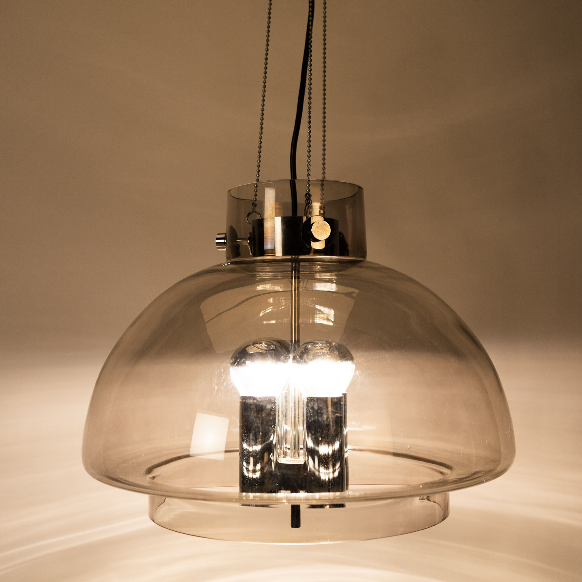 Chrome Vintage Pendant Lamp for Limburg Glashütte