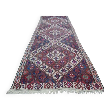 Vintage Turkish hallway rug 148x393 cm