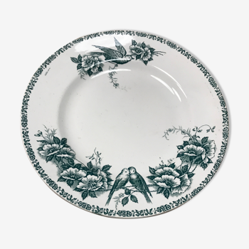 Assiette décorative Mésanges porcelaine St Amand