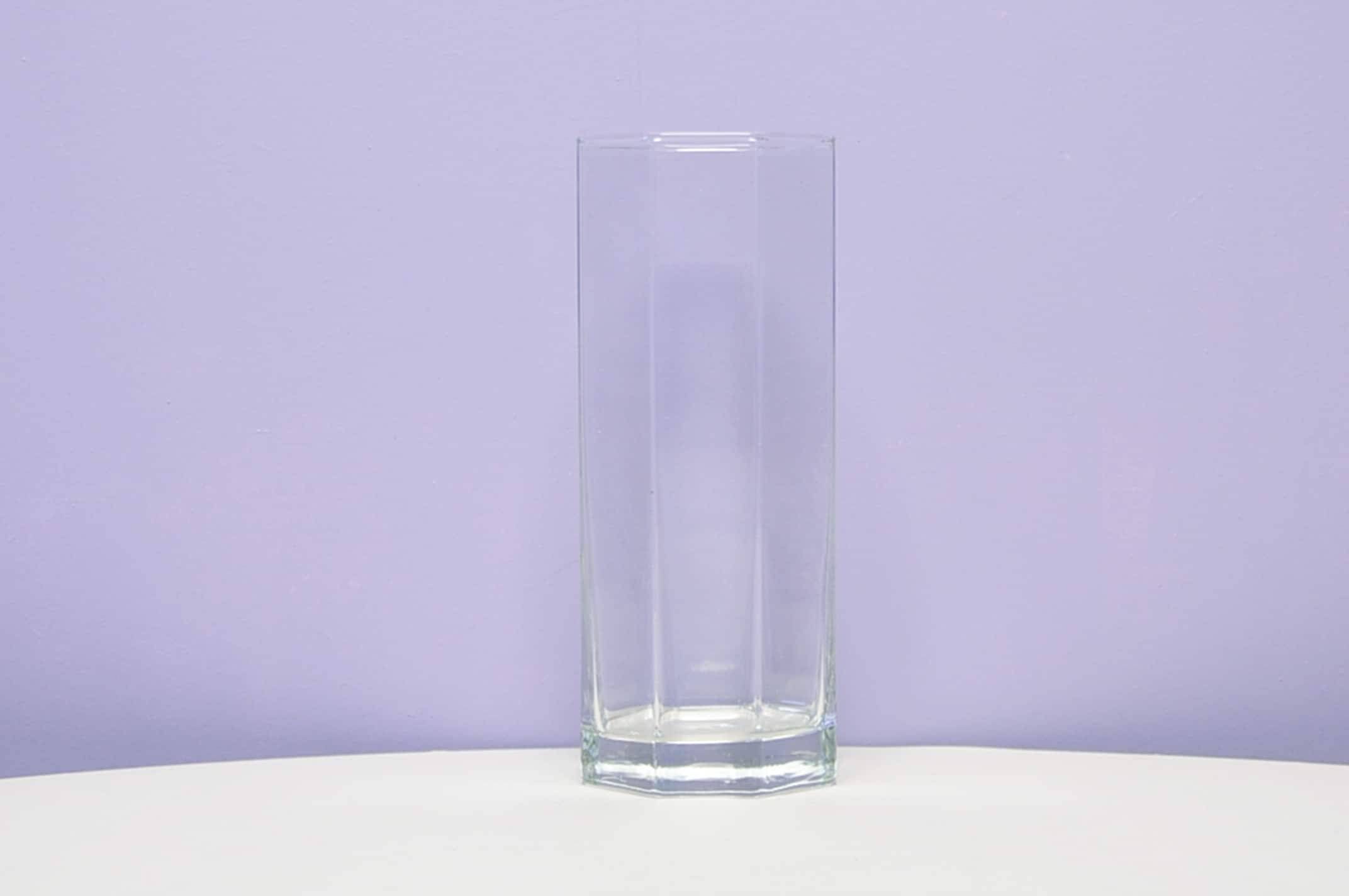 vintage 8-sided glass vase