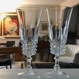 6 Arques crystal champagne flutes