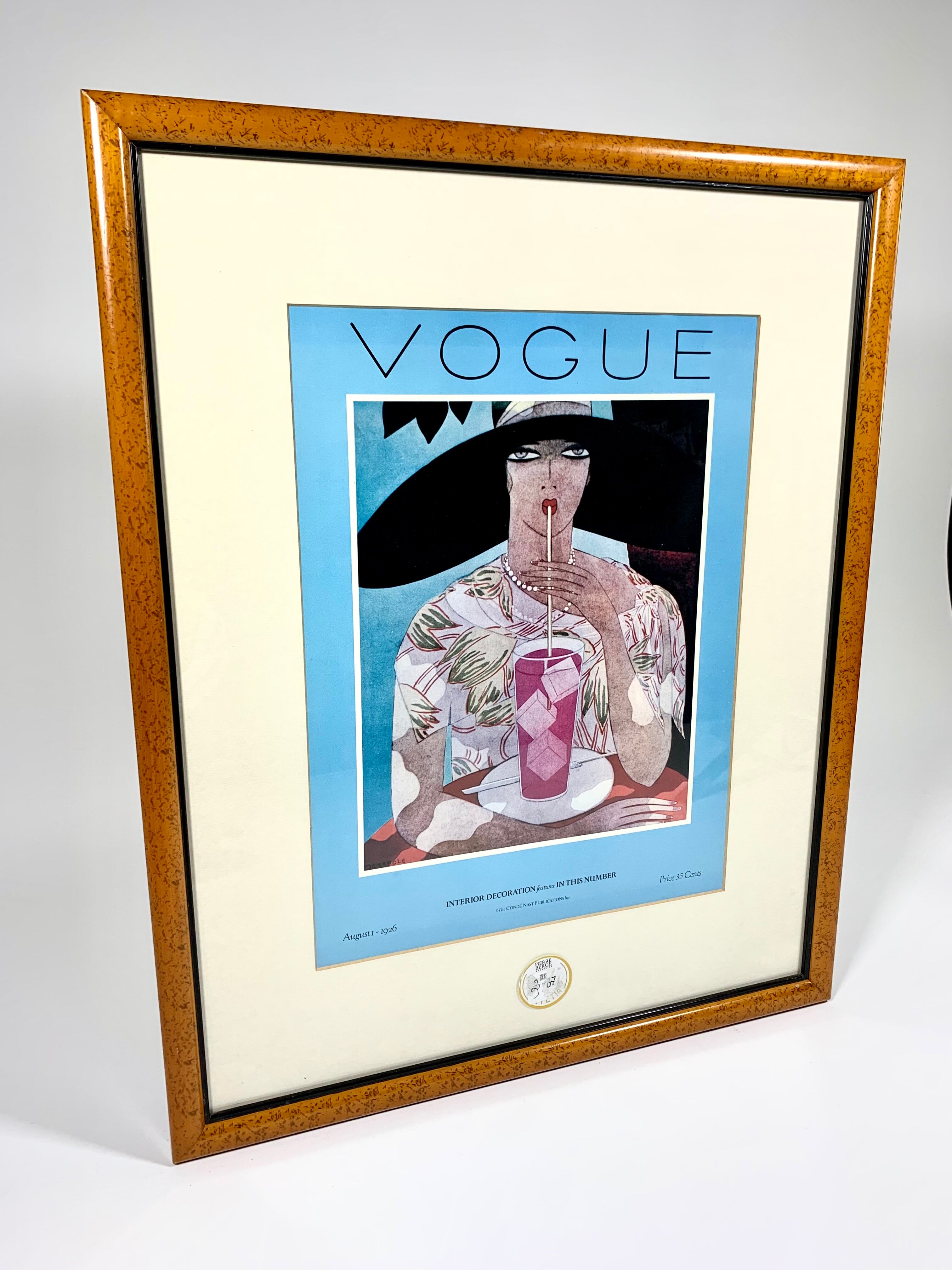 Couverture vintage  1926 Vogue Magazine provenant du palace parisien Hôtel Lutetia - Affiche de mode