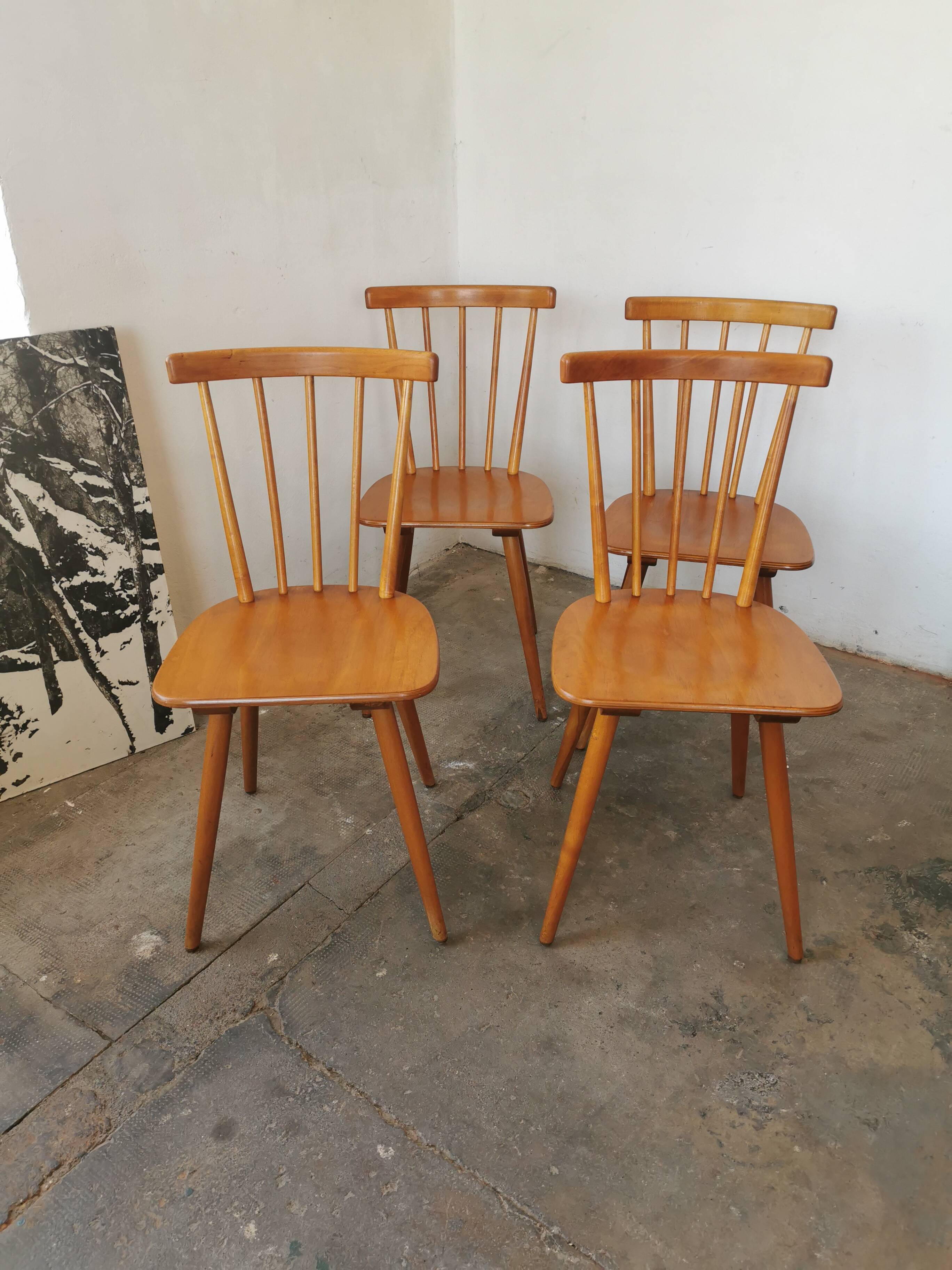 Set of 4 vintage bar bistro chairs