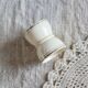 Antique egg cup, ironstone diabolo, ivory and gold edging