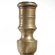 17th-century Spanish brass candlestick with square base