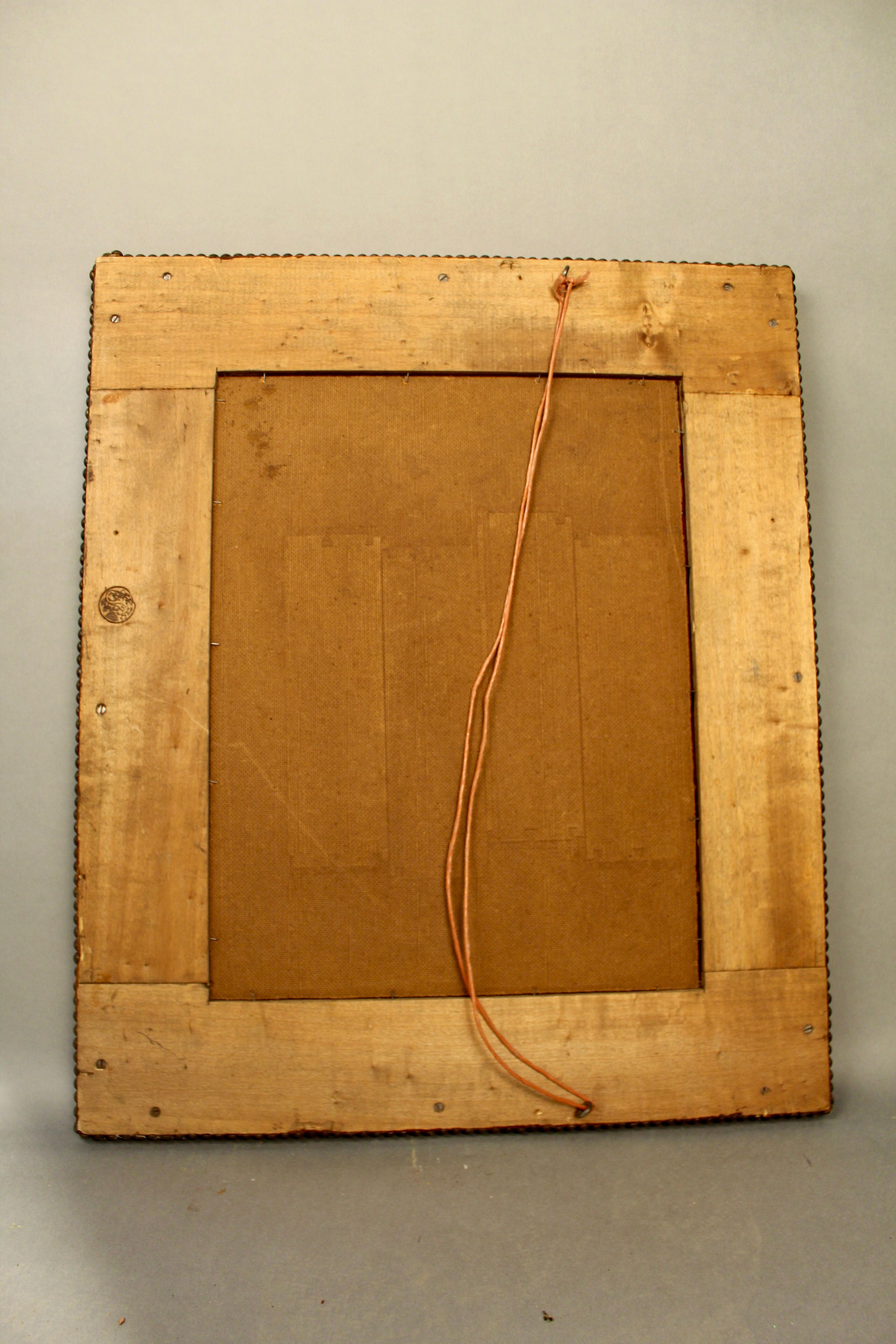 Mirror Red Leather André Maillefert 61x73cm