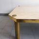 Important vintage italian coffee table 1960 in formica, brass & gold steel