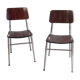 Duo de chaises formica imitation palissandre années 60