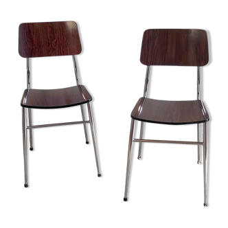 Duo of Chairs - formica imitation Rosewood – 60s