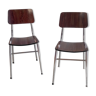 Duo of Chairs - formica imitation Rosewood – 60s